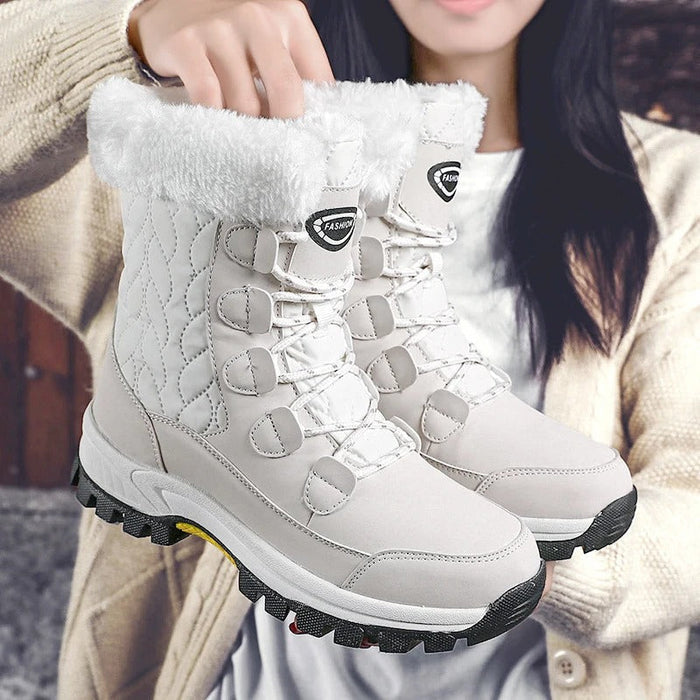 Women's Fleece Lined Winter Boots Lace-Up Non-Slip
