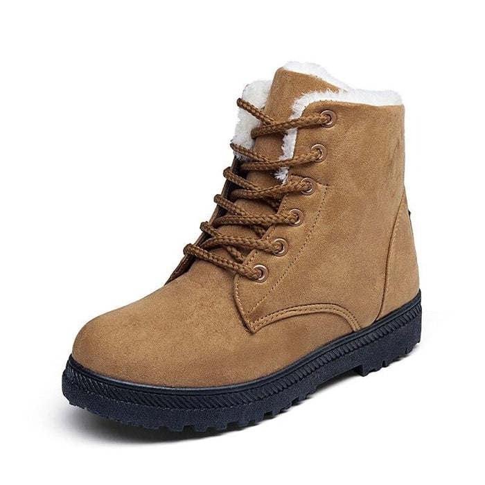 Women's Lace-Up Ankle Boots with Faux-Fur Lining
