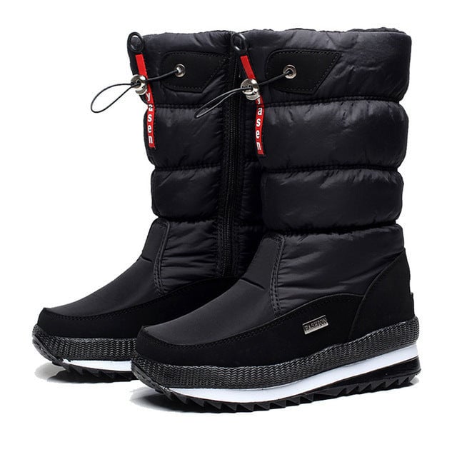 Women's Quilted Mid-Calf Snow Boots with Zipper