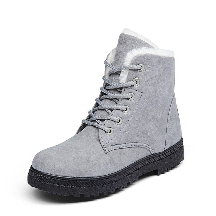 Women's Lace-Up Ankle Boots with Faux-Fur Lining