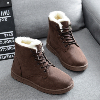 Women's Fleece-Lined Lace-Up Ankle Boots with Barefoot Sole