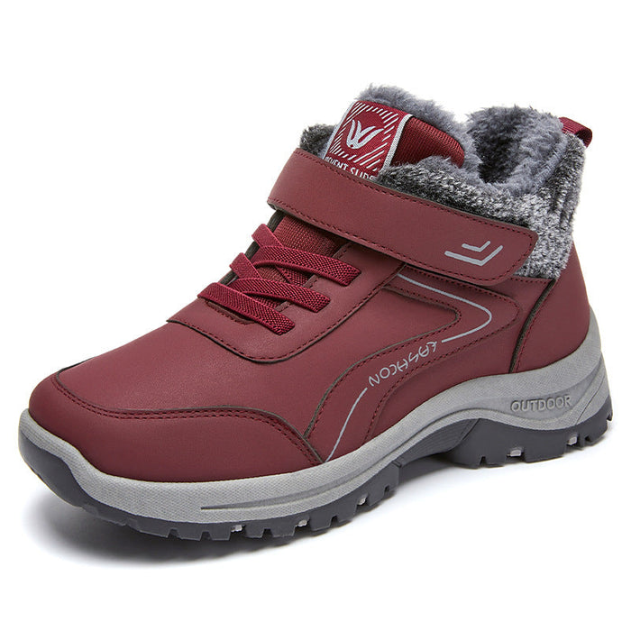 Fleece-Lined Winter Sneakers with Hook-and-Loop Strap