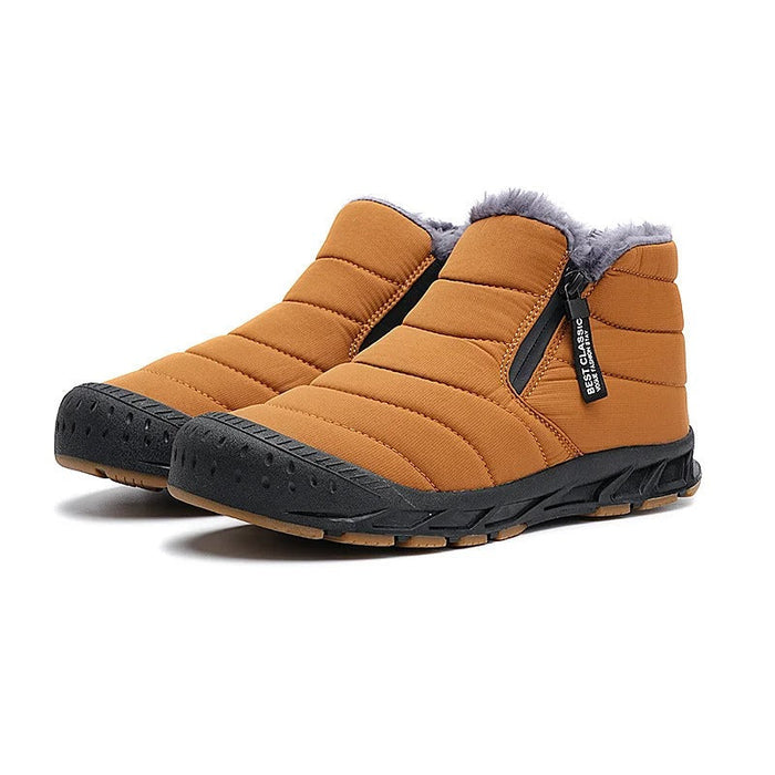 Insulated Quilted Ankle Boots Waterproof Fleece-Lined
