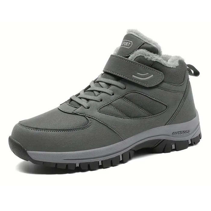 Men's Mid-Top Outdoor Winter Boots with Hook and Loop Strap