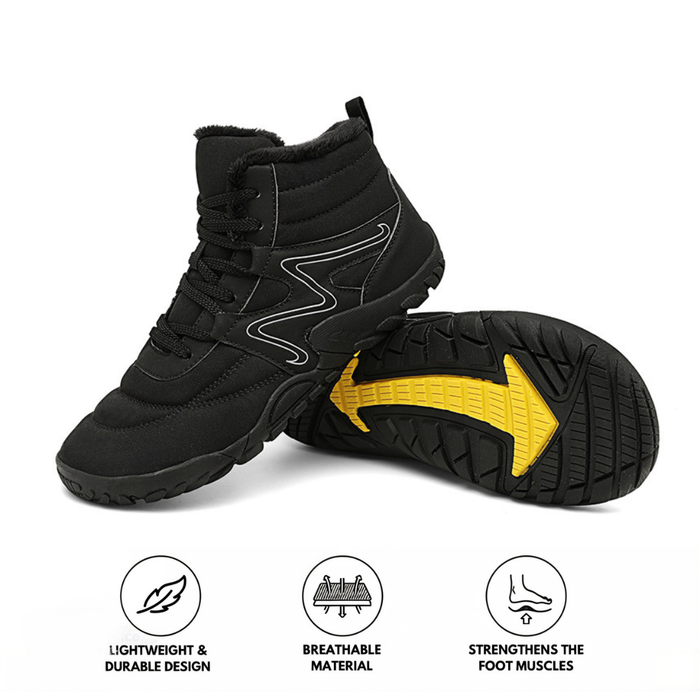 Men's Barefoot Winter Hiking Boots Waterproof Fleece-Lined