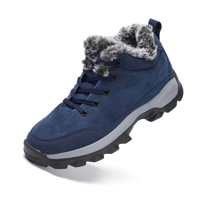 Men's Lace-Up Snow Boots with Faux Fur Lining and Lugged Sole