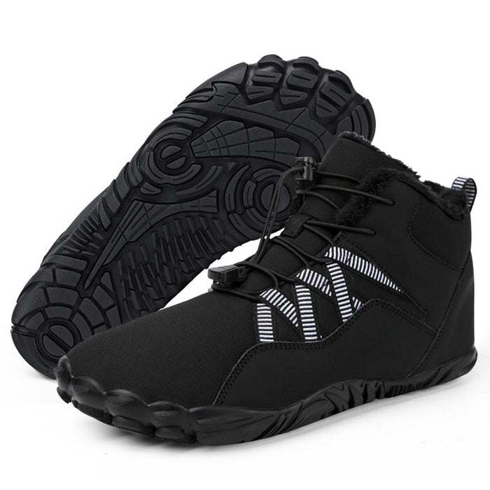 Fleece-Lined Winter Barefoot Shoes Waterproof Non-Slip