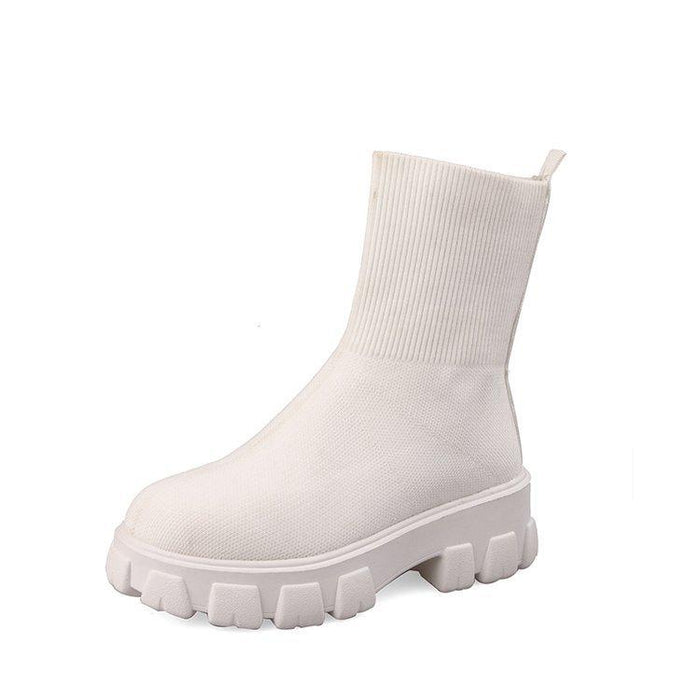Women's Sock Ankle Boots with Chunky Platform Sole