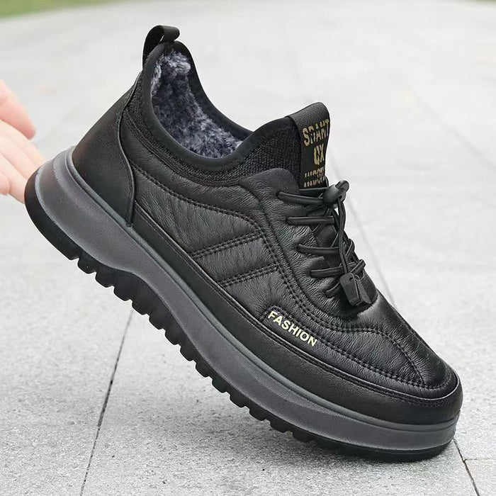 Fleece-Lined Winter Sneakers with Non-Slip Barefoot Sole