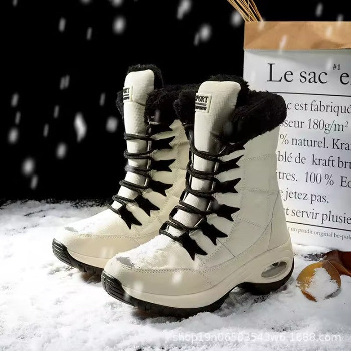 Women's Fleece-Lined Waterproof Winter Boots with Barefoot Sole