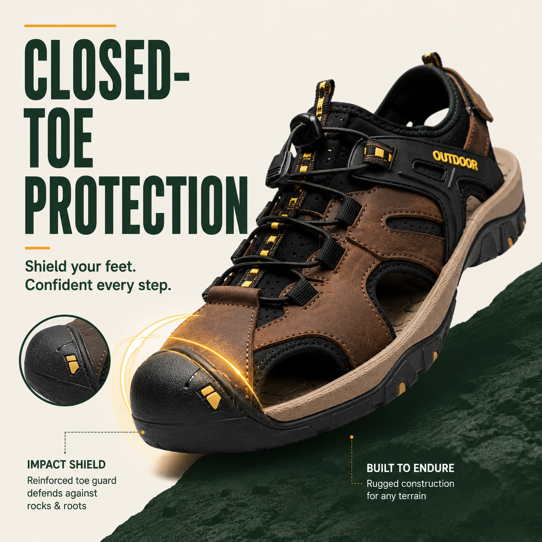 StrideGuard Men’s Closed-Toe Orthopedic Sandals