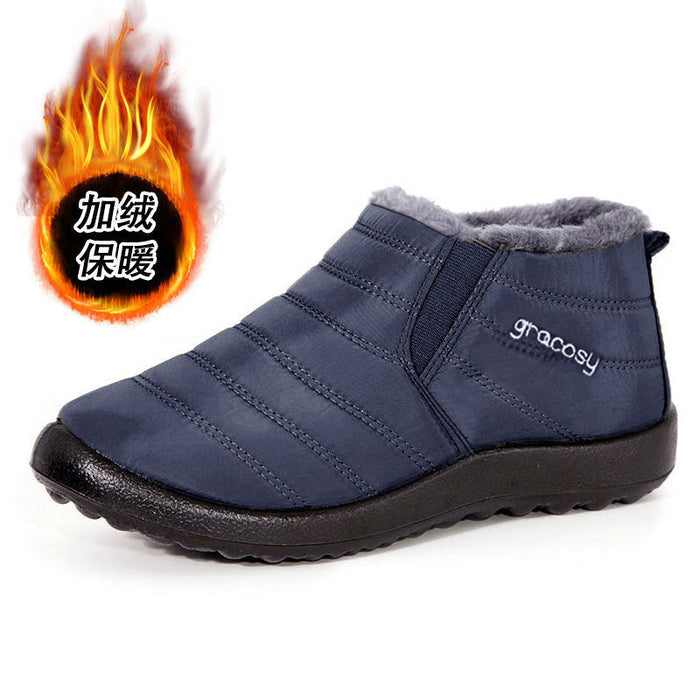 Fleece-Lined Ankle Boots Slip-On Waterproof