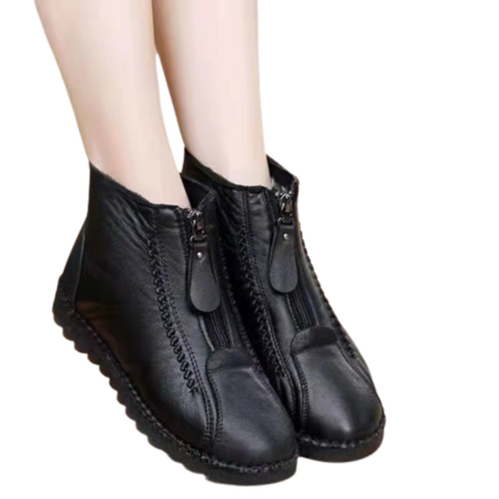 Women's Zip-Front Ankle Boots with Arch Support