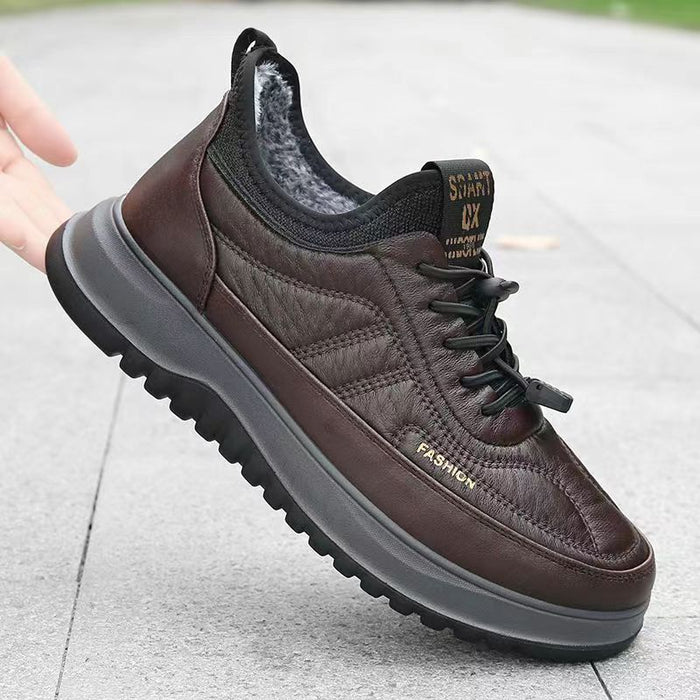 Fleece-Lined Winter Sneakers with Non-Slip Barefoot Sole