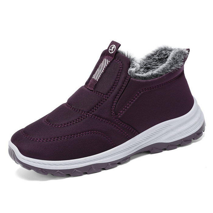 Women's Fur-Lined Slip-On Winter Boots with Anti-Skid Sole