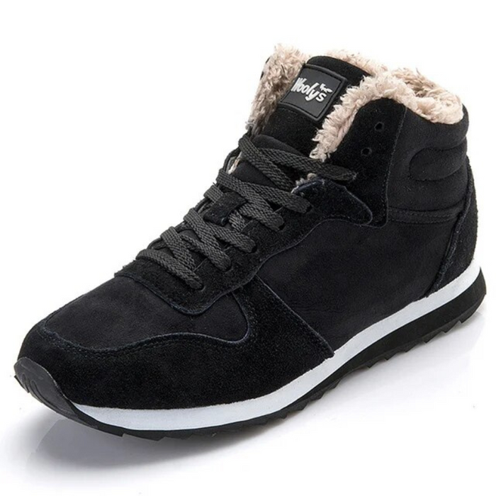 Women's Fur-Lined Ankle Boots Lace-Up Anti-Slip