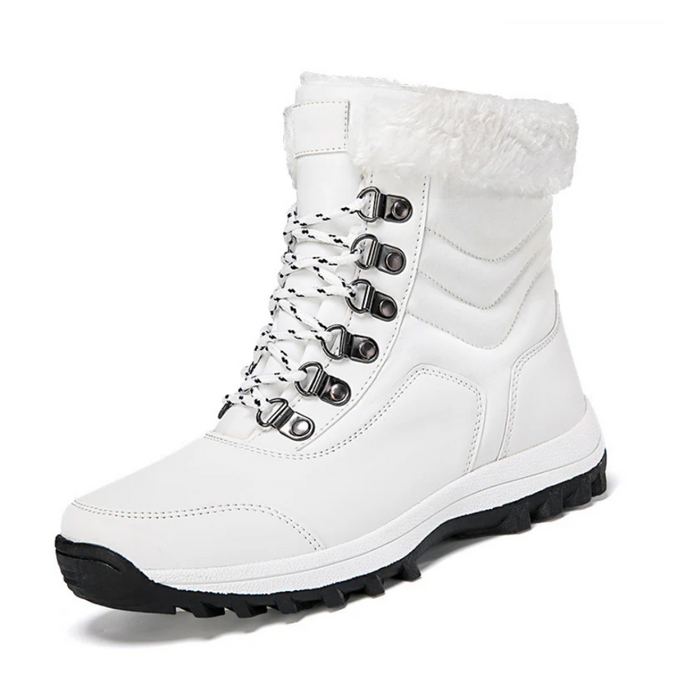 Women's Lace-Up Winter Boots with Faux Fur Trim