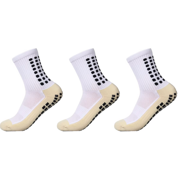 Non-Slip Grip Crew Socks with Traction Sole for Sports