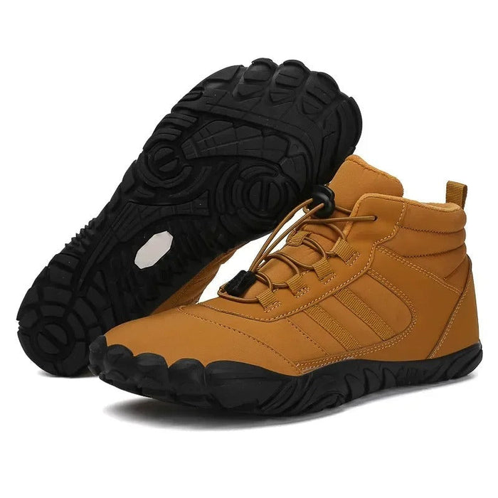 Fleece-Lined Minimalist Ankle Boots with Quick-Release Lacing