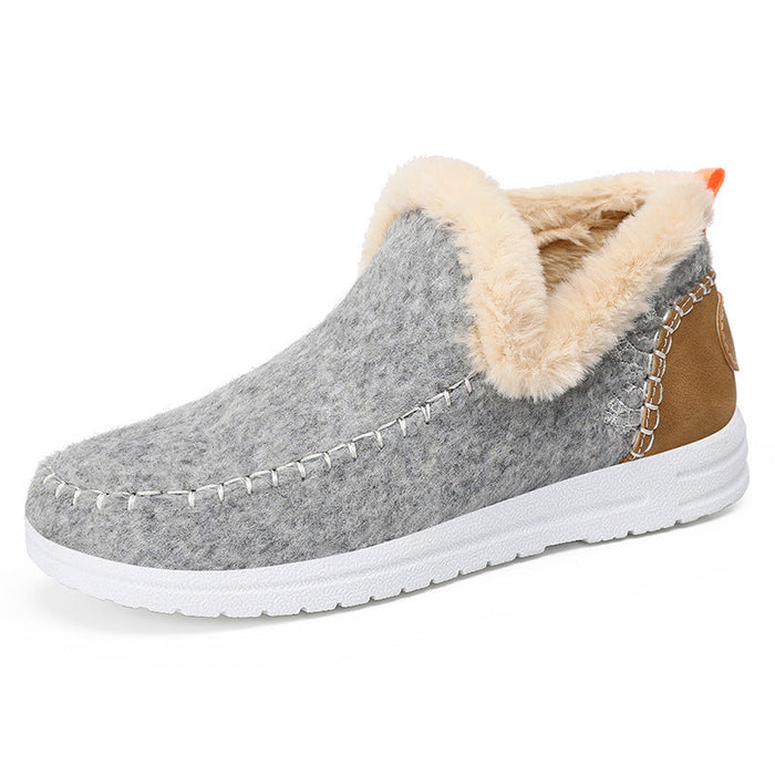 Women's Slip-On Ankle Boots Fleece-Lined with Wide Toe Box