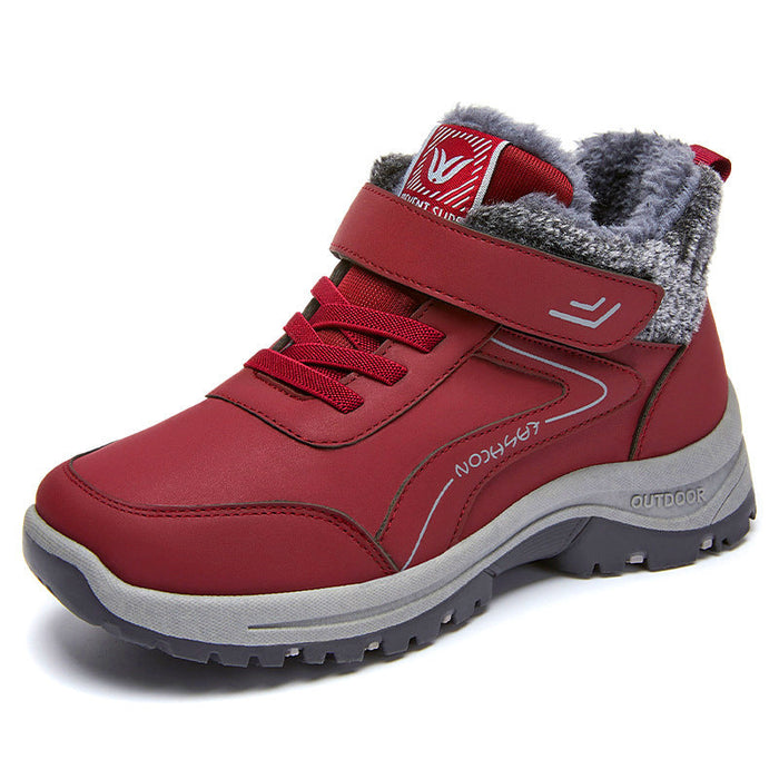 Fleece-Lined Winter Sneakers with Hook-and-Loop Strap