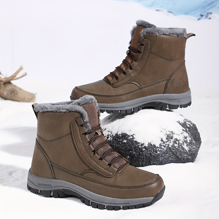 Fleece-Lined Ankle Boots with Non-Slip Barefoot Sole