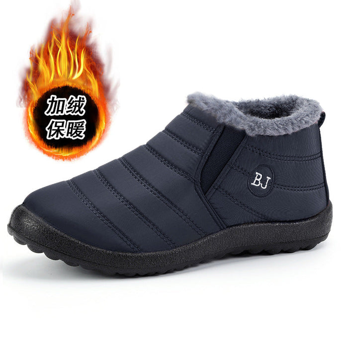 Fleece-Lined Slip-On Winter Ankle Boots Waterproof