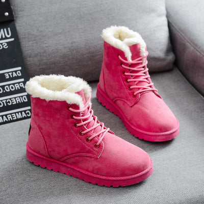 Women's Fleece-Lined Lace-Up Ankle Boots with Barefoot Sole