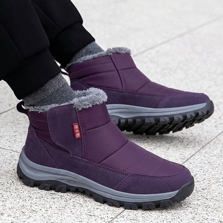 Fleece-Lined Slip-On Winter Boots Waterproof Barefoot