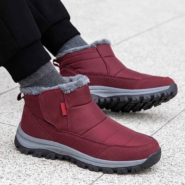 Fleece-Lined Slip-On Winter Boots Waterproof Barefoot