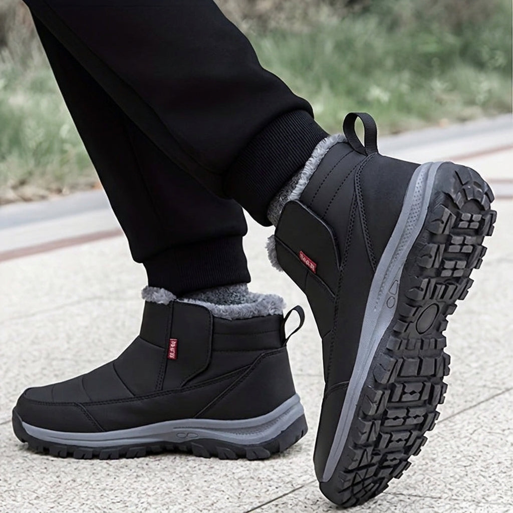 Fleece-Lined Slip-On Winter Boots Waterproof Barefoot