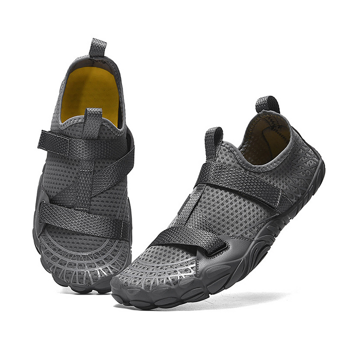 Women's Barefoot Shoes with Hook-Loop Strap Textured Sole