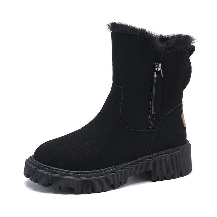 Women's Faux-Fur Lined Ankle Boots with Side Zip Closure