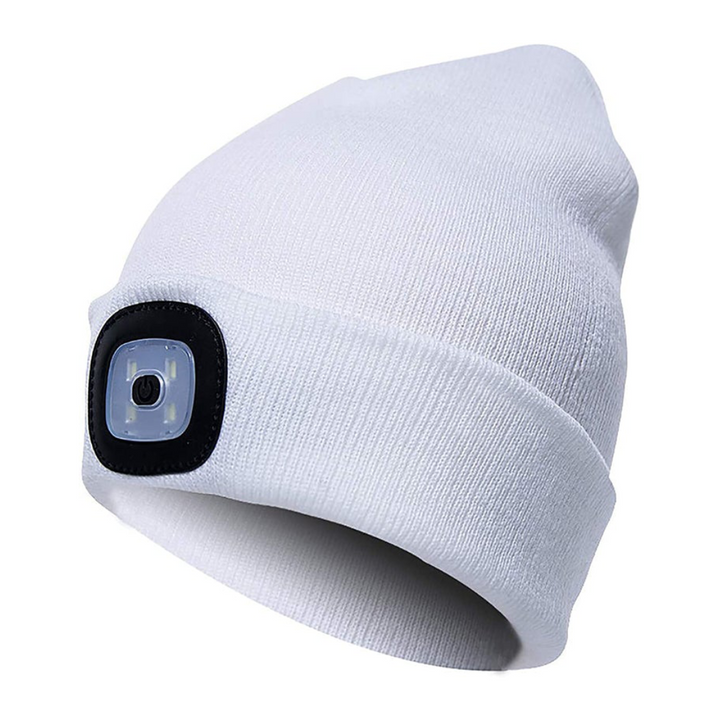 LED Headlamp Beanie - Rechargeable Hands-Free Lighted Winter Hat