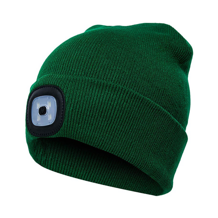LED Headlamp Beanie - Rechargeable Hands-Free Lighted Winter Hat