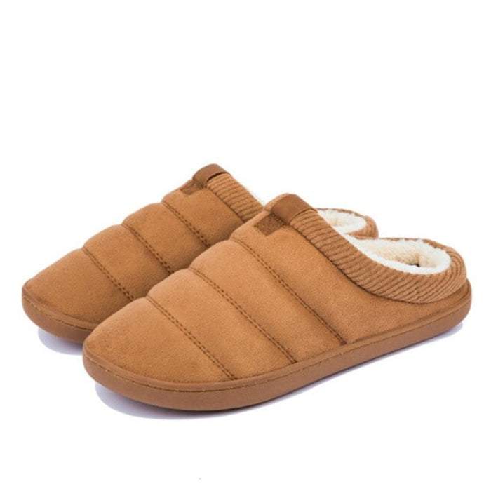 Men's Quilted Slippers with Memory Foam and Plush Lining