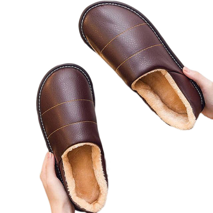Women's Waterproof Slip-On Slippers with Fur Lining