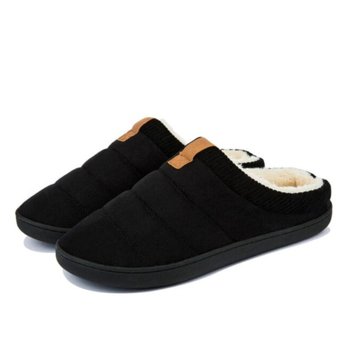 Men's Quilted Slippers with Memory Foam and Plush Lining