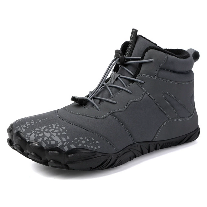 Quilted Fleece-Lined Barefoot Ankle Boots Waterproof