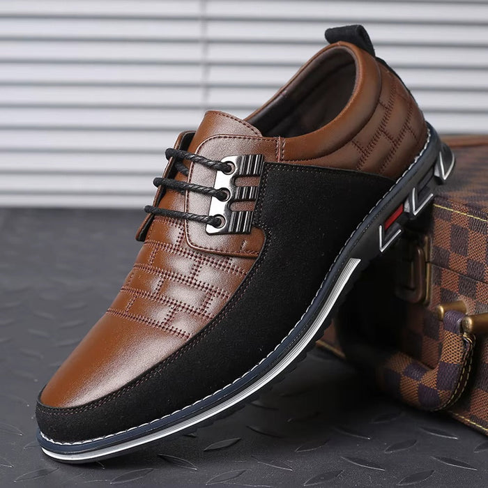 Men's Wide Toe Box Dress Shoes Lace-Up Oxford Style