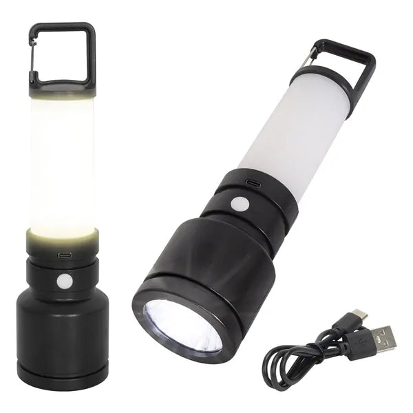 2-in-1 Rechargeable Tactical Flashlight &amp; COB Lantern