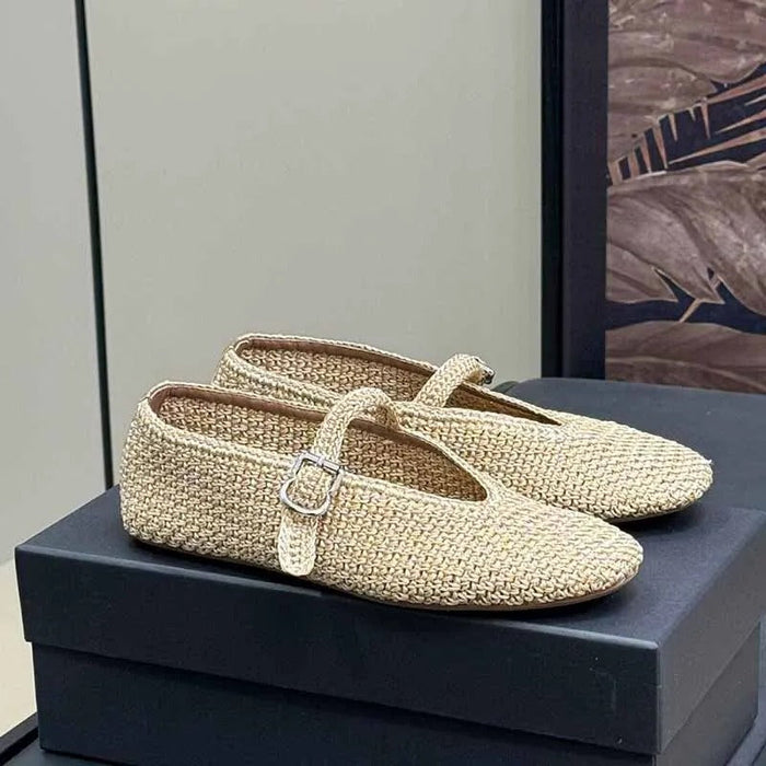 Women's Mary Jane Ballet Flats Buckle Strap Slip-On