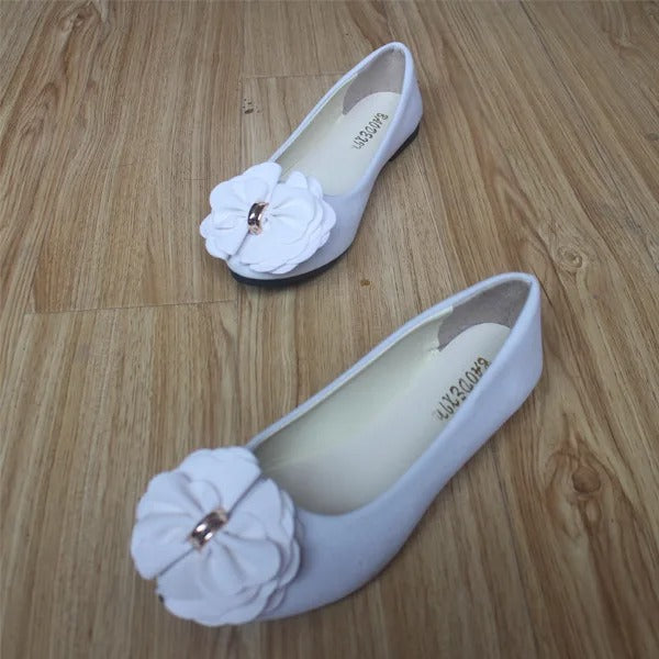 Women's Ballet Flats Flower Detail Slip-On Ballerinas