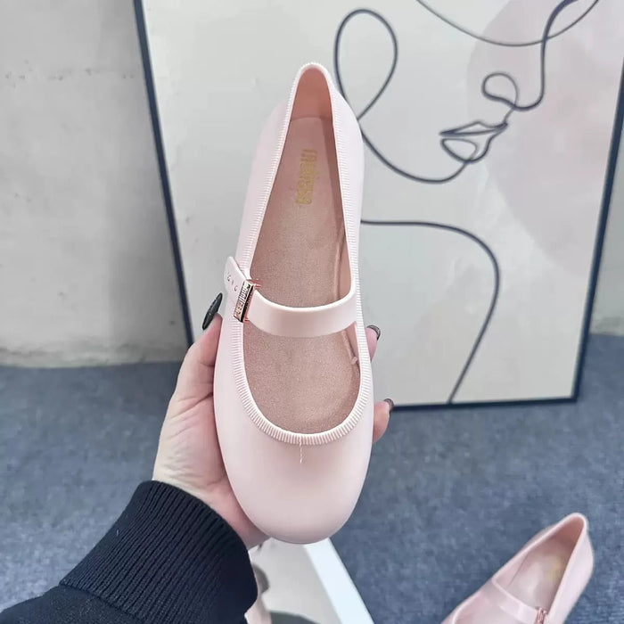 Women's Glitter Ballet Flats with Bow Detail